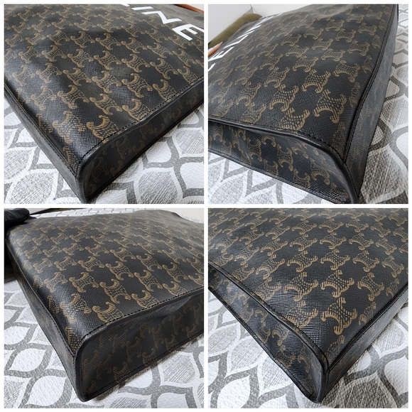 CELINE Triomphe Vertical Cabas Small Canvas Shoulder Bag Brown - Picture 11 of 11